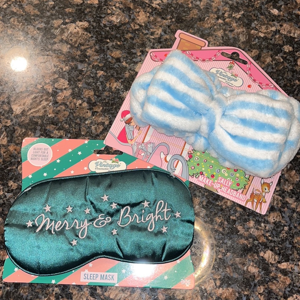 Holiday Sleep Mask and Cosmetic Headband